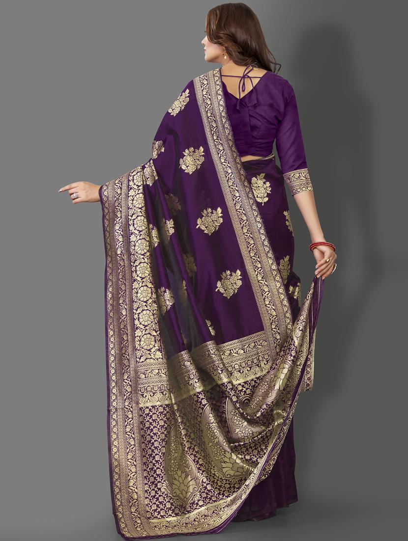 self design banarasi saree with blouse - 19413308 -  Standard Image - 1