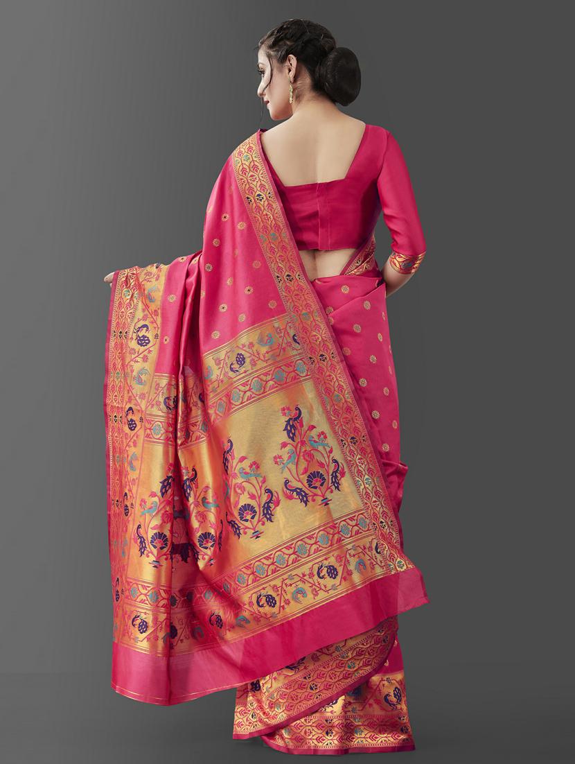 self design banarasi saree with blouse - 19413330 - Standard Image - 1