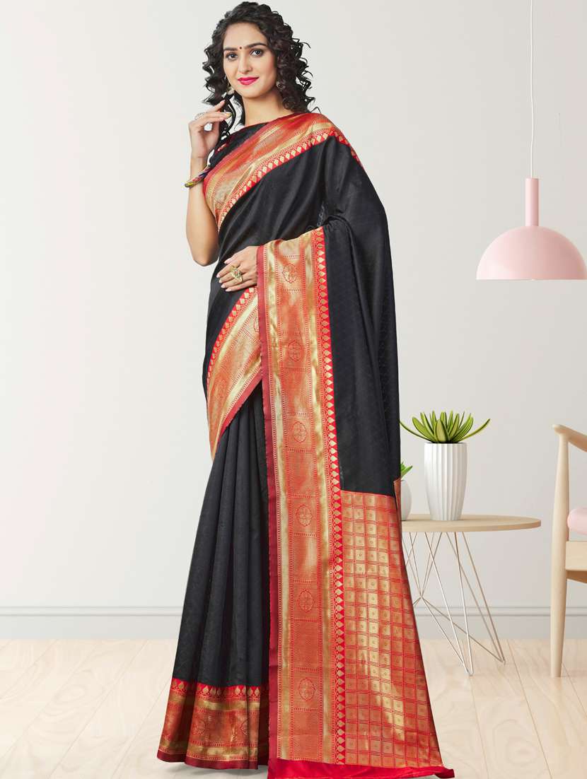 self design banarasi saree with blouse - 19413350 -  Standard Image - 1