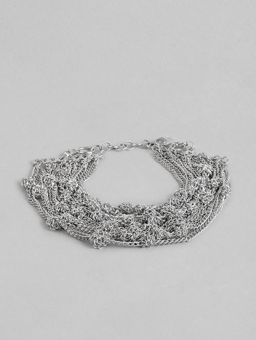 silver metal link bracelet - 19413415 - Standard Image - 0