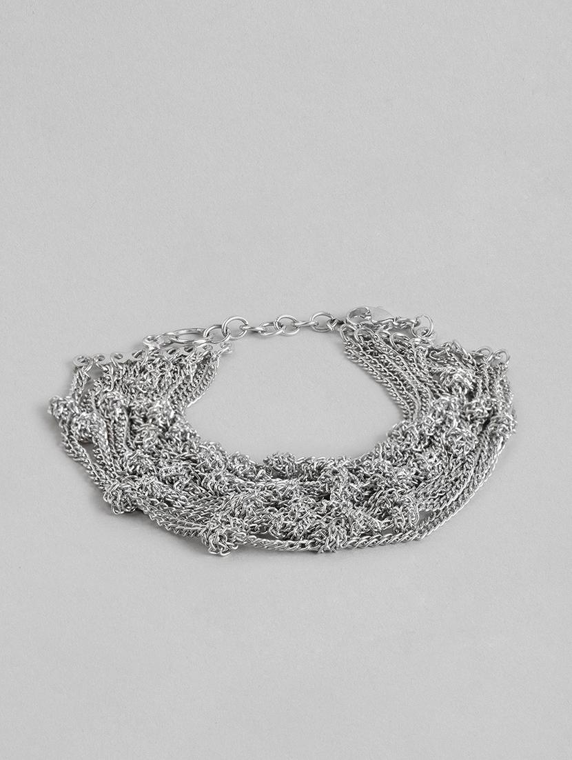 silver metal link bracelet - 19413415 - Zoom Image - 0
