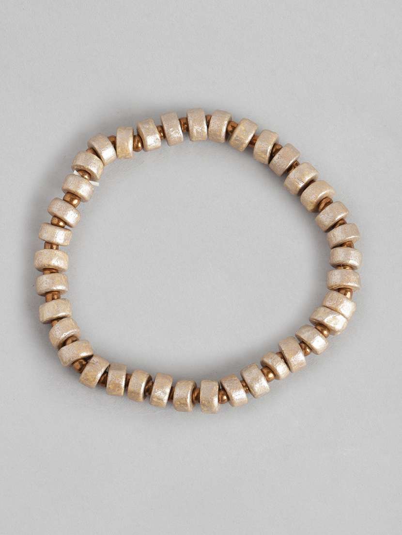 women set of 3 gold-toned elasticated bracelet - 19413429 -  Standard Image - 1