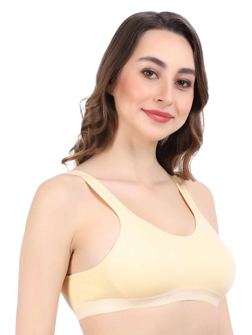 beige cotton sports bra - 19413469 -  Standard Image - 1