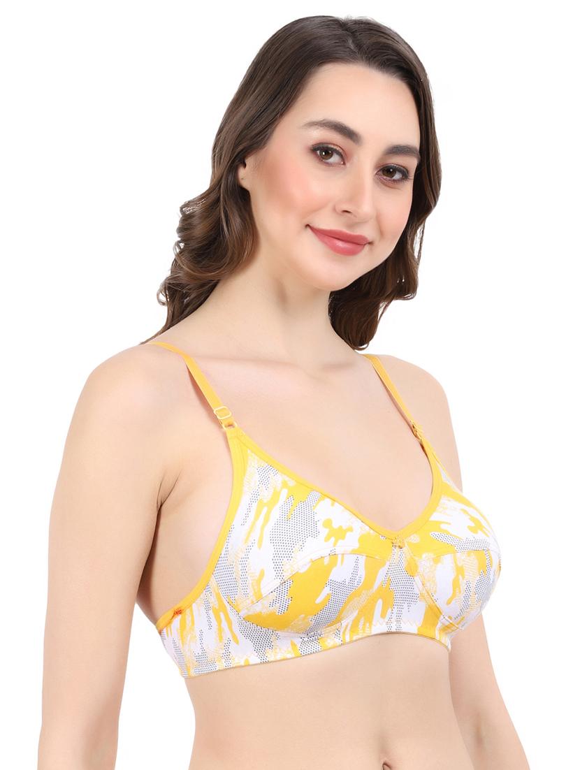 yellow cotton regular bra - 19413474 - Standard Image - 1