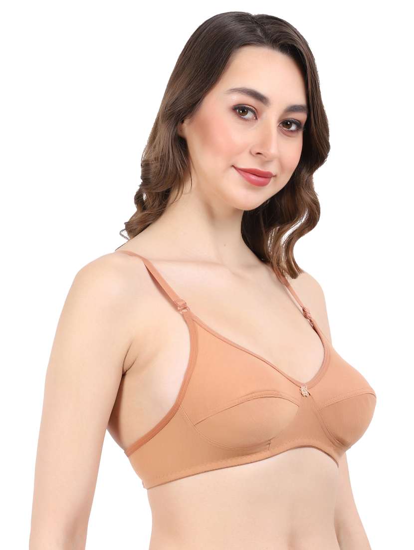 beige cotton regular bra - 19413477 - Standard Image - 1
