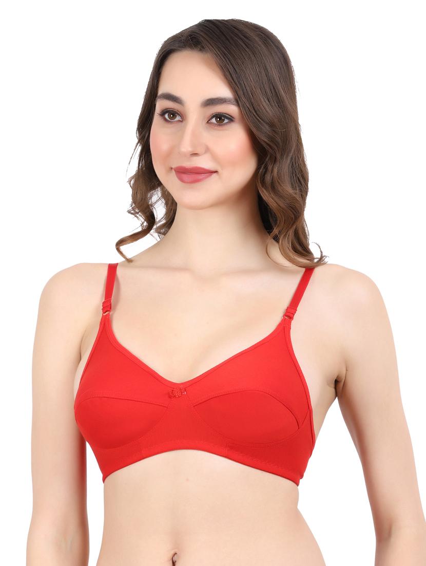 red cotton regular bra - 19413479 - Standard Image - 1