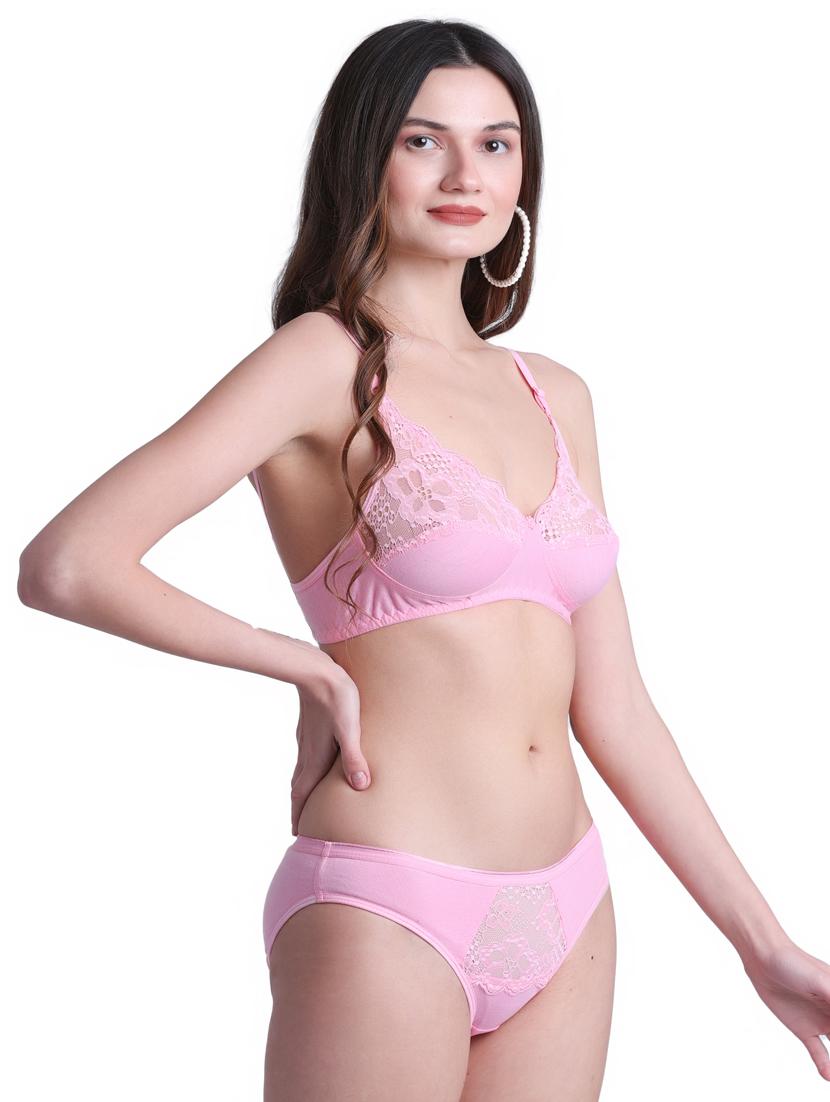 solid cotton bras and panty set - 19413503 - Standard Image - 1