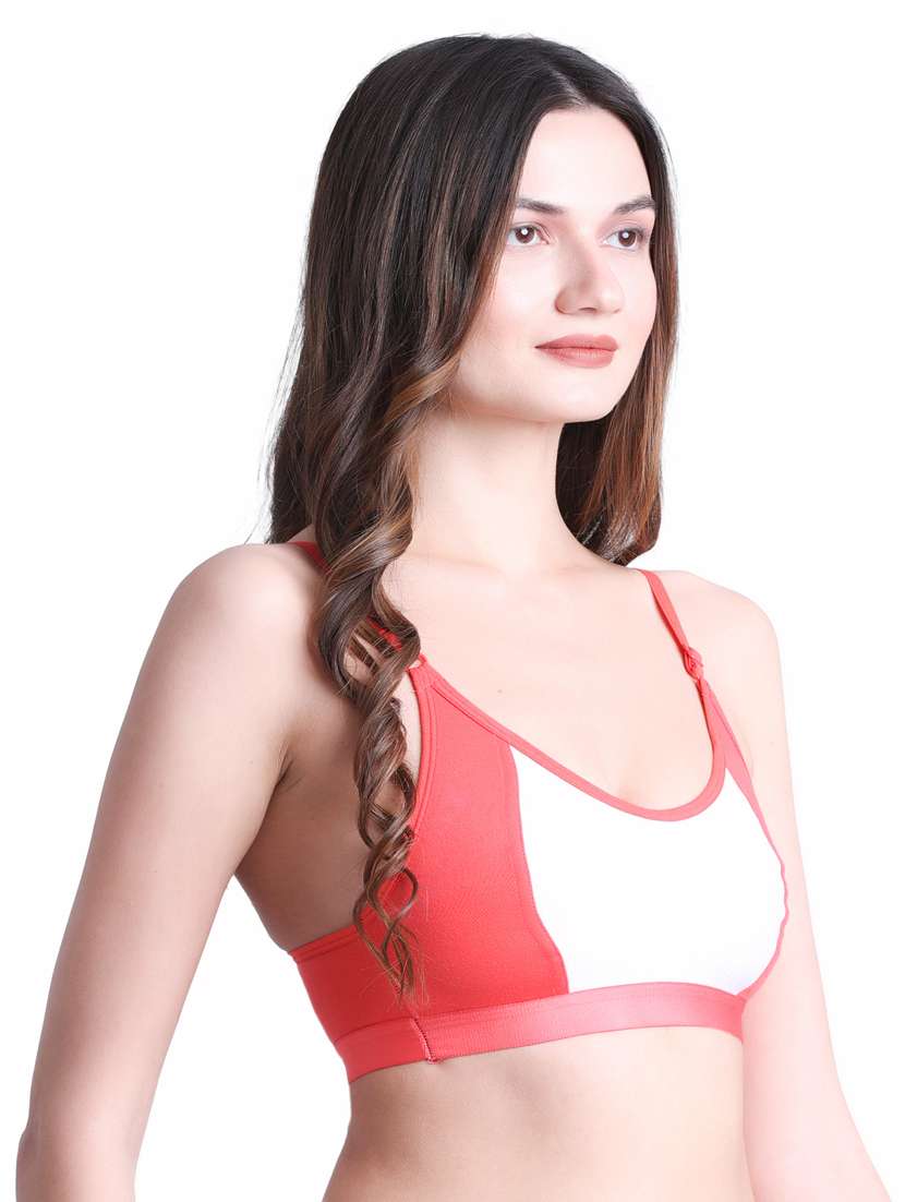 solid cotton sports bra - 19413618 -  Standard Image - 1