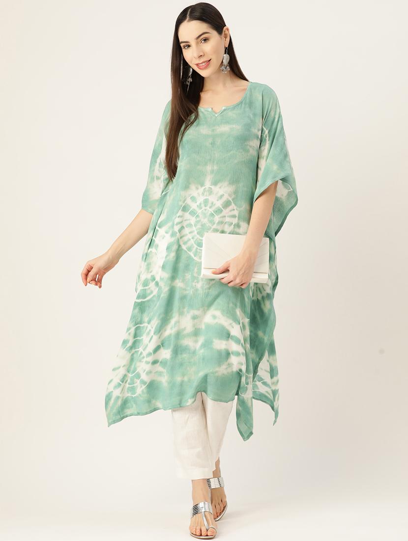tie and dye notch neck kaftan - 19414228 - Standard Image - 1