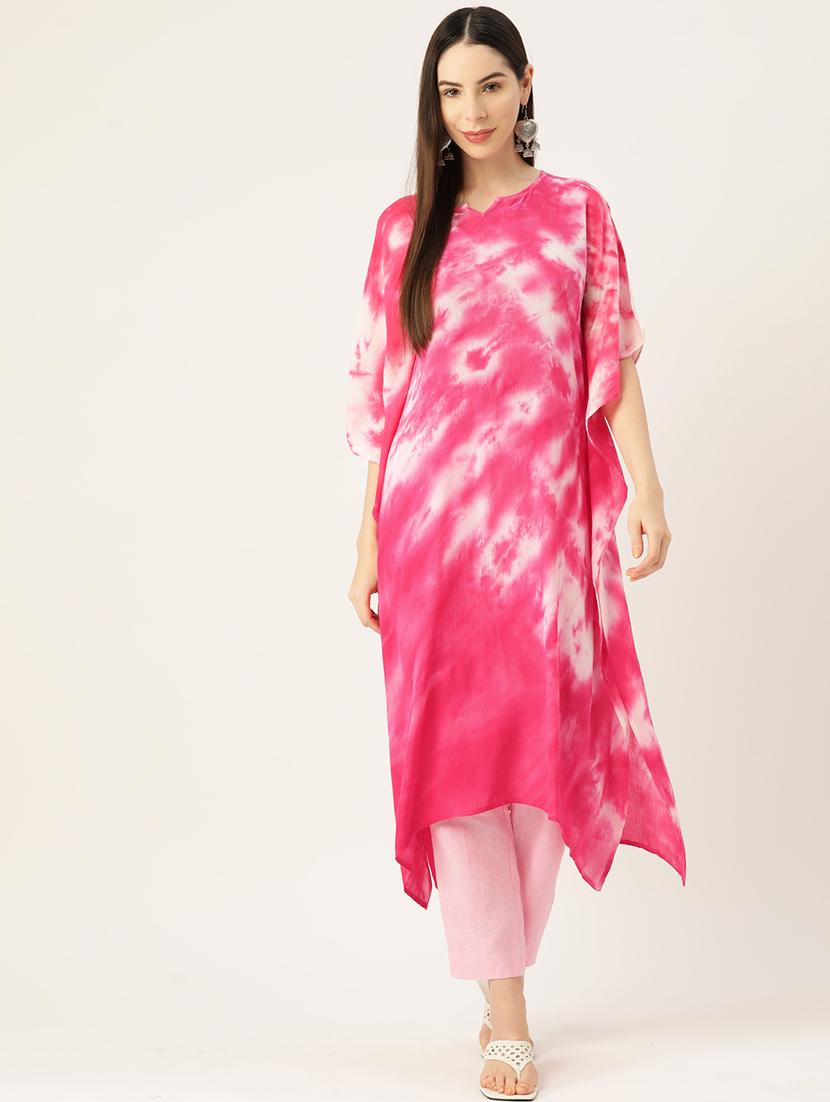 tie and dye notch neck kaftan - 19414229 - Standard Image - 1