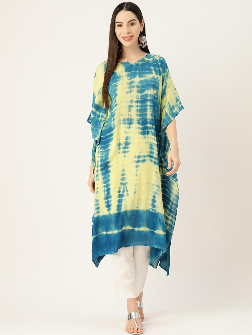 tie and dye notch neck kaftan - 19414230 - Standard Image - 1
