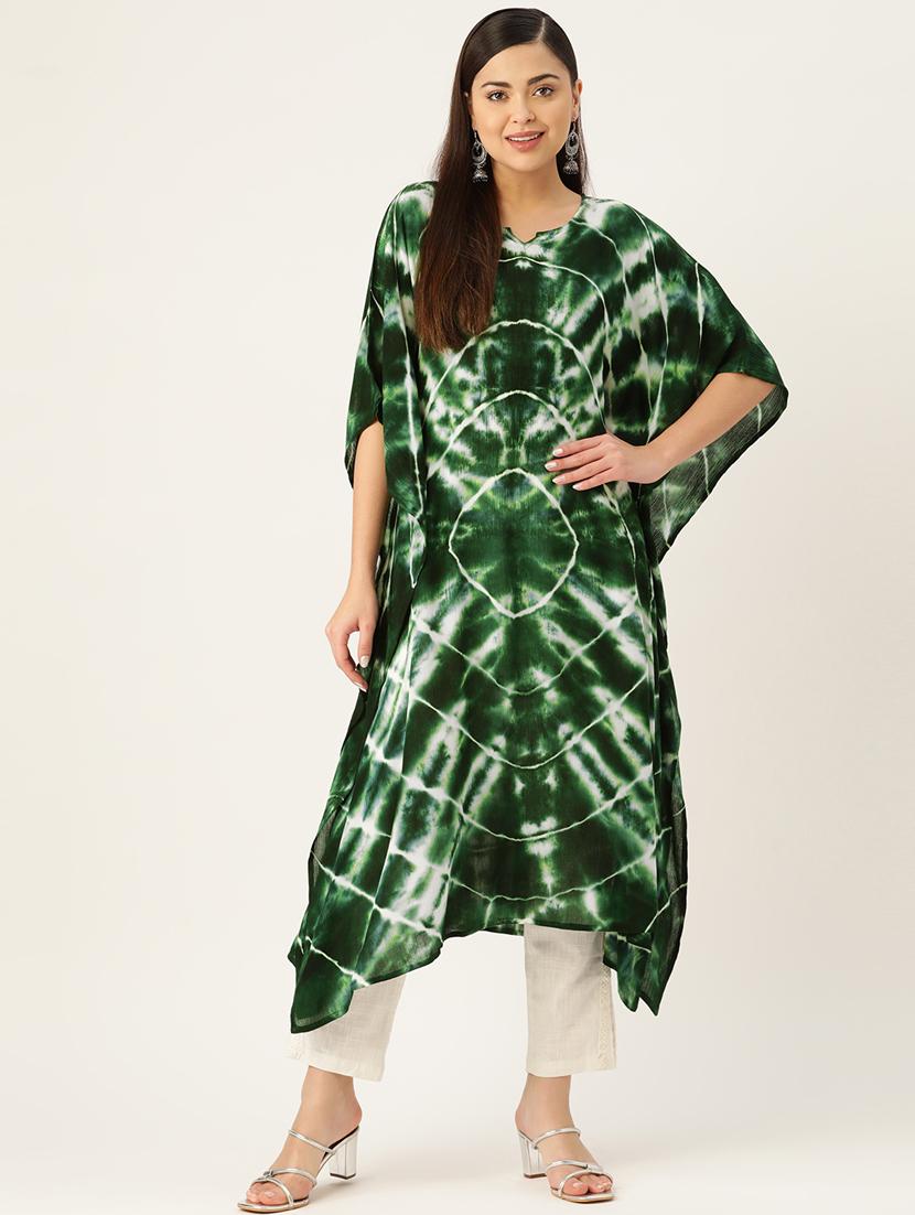 tie and dye notch neck kaftan - 19414231 - Standard Image - 1