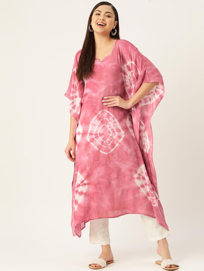 tie and dye notch neck kaftan - 19414232 -  Zoom Image - 0