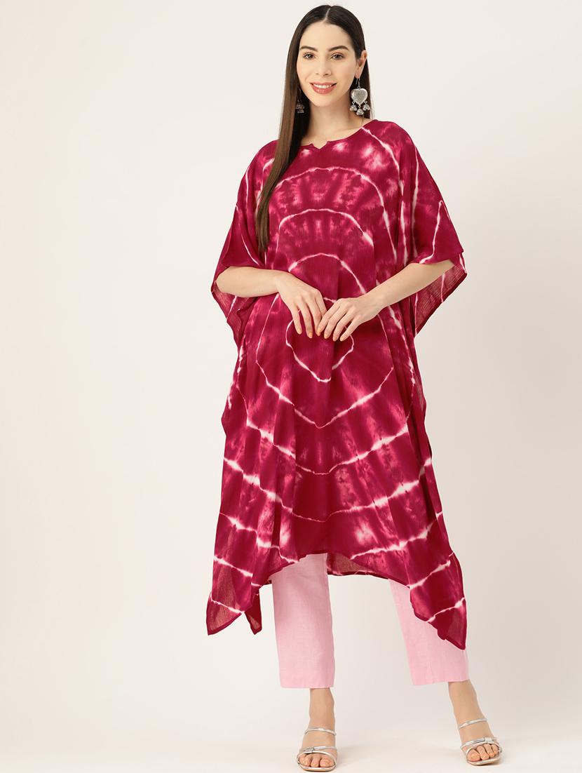 tie and dye notch neck kaftan - 19414235 -  Zoom Image - 0