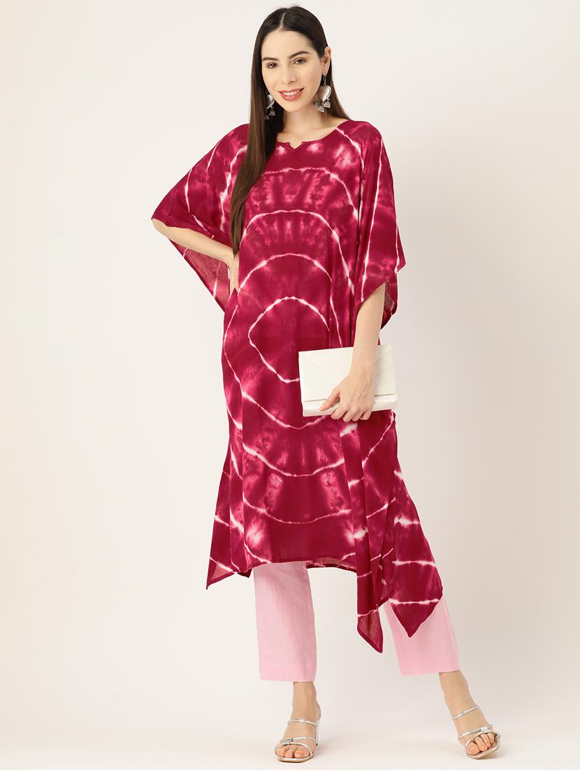 tie and dye notch neck kaftan - 19414235 -  Standard Image - 1