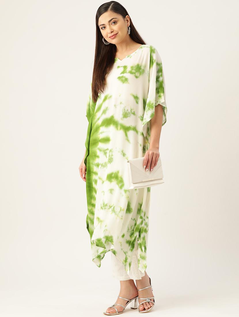 tie and dye notch neck kaftan - 19414254 - Standard Image - 1