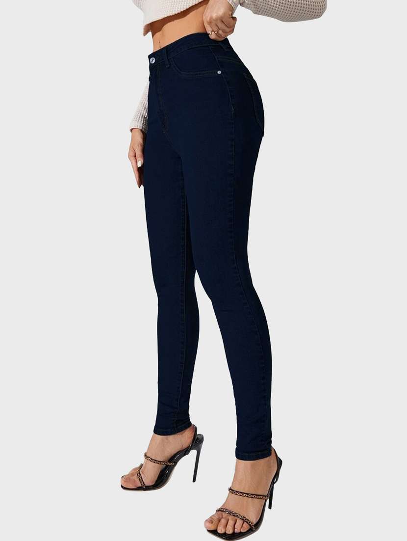 women's plain skinny fit jeans - 19414504 -  Standard Image - 1