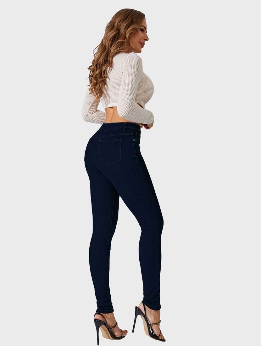 women's plain skinny fit jeans - 19414504 -  Standard Image - 4