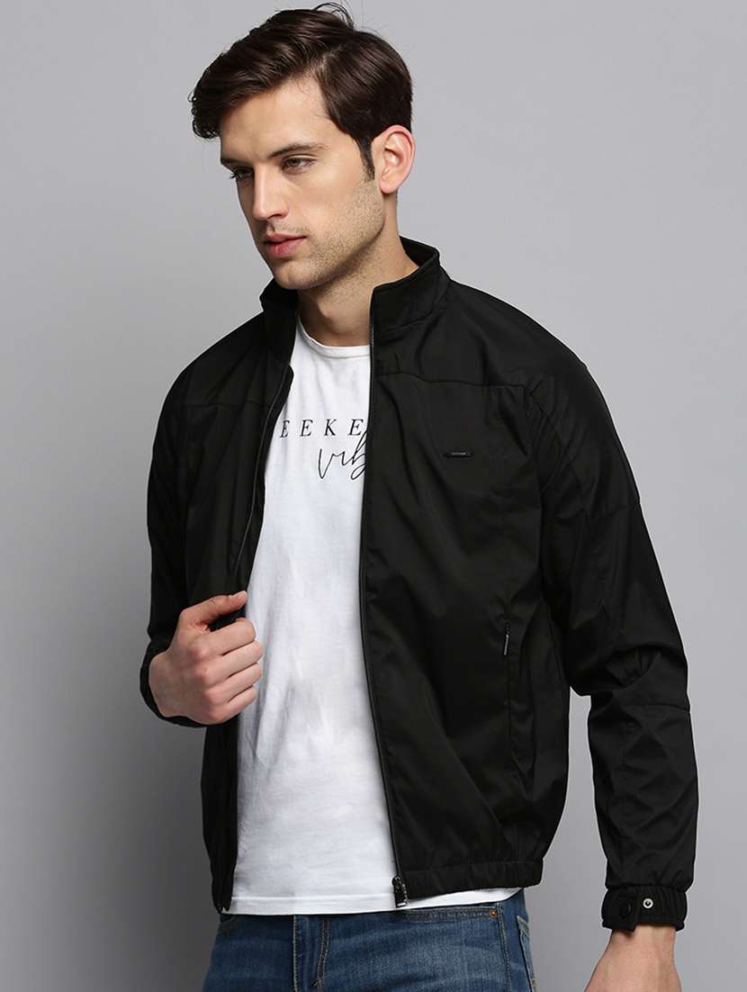 solids nylon casual jacket - 19415009 -  Standard Image - 1
