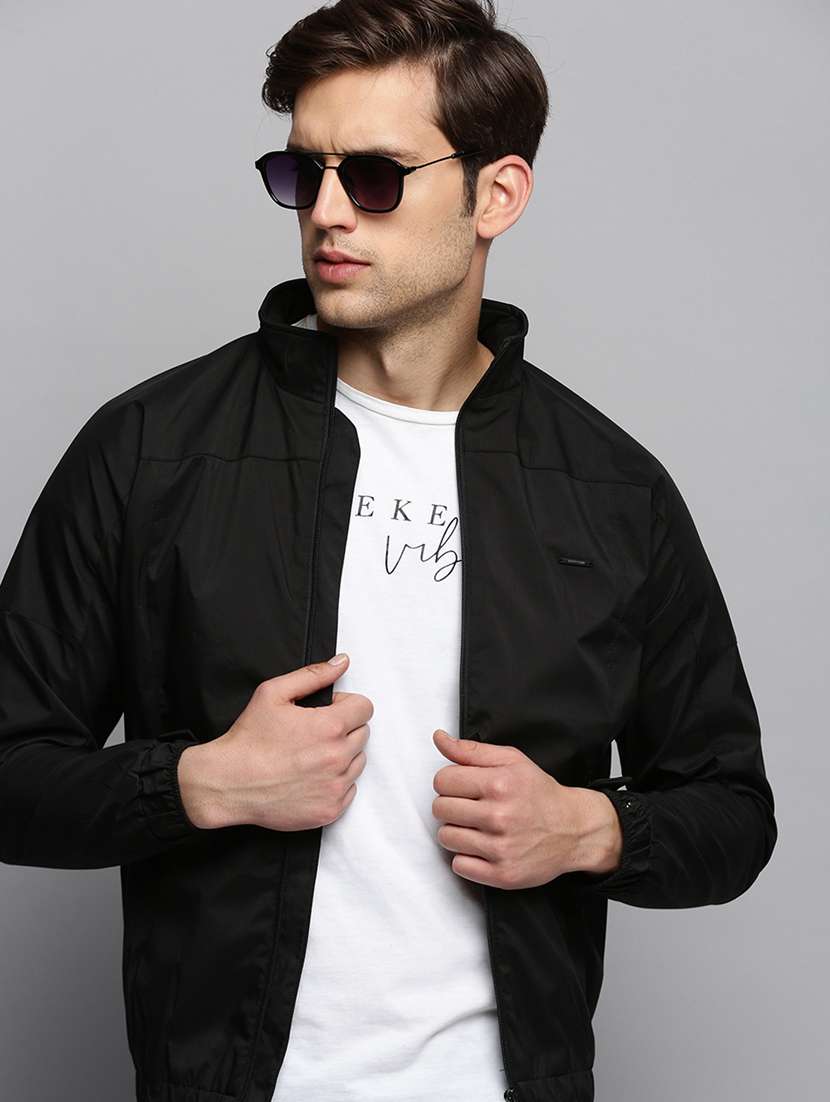 solids nylon casual jacket - 19415009 -  Standard Image - 4