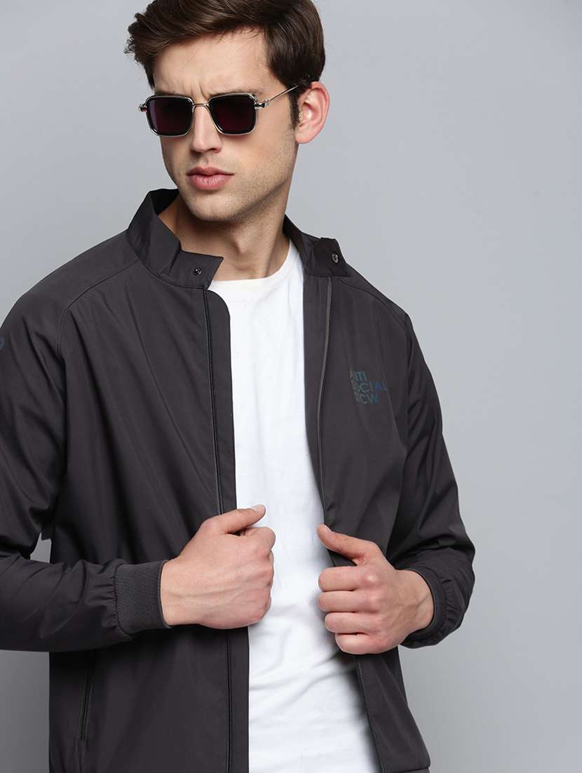 solids nylon casual jacket - 19415017 - Standard Image - 4