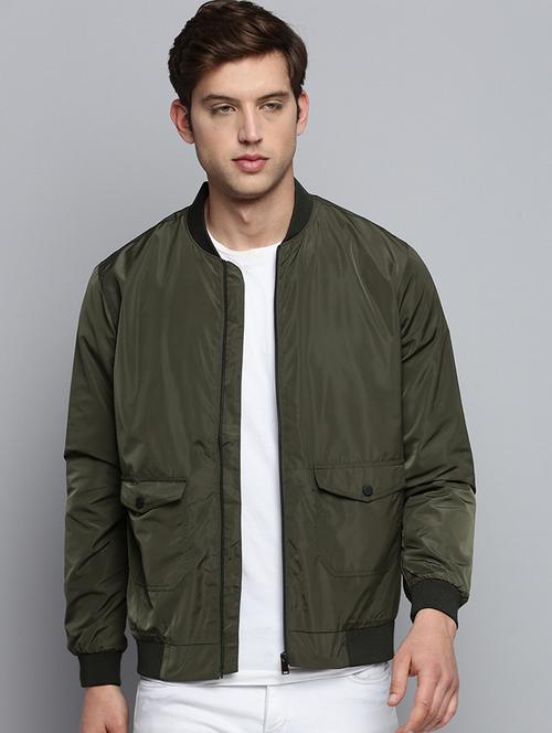 men solids long sleeve casual jacket - 19415019 - Standard Image - 0