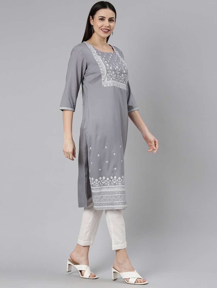women's straight kurta - 19415309 -  Standard Image - 1