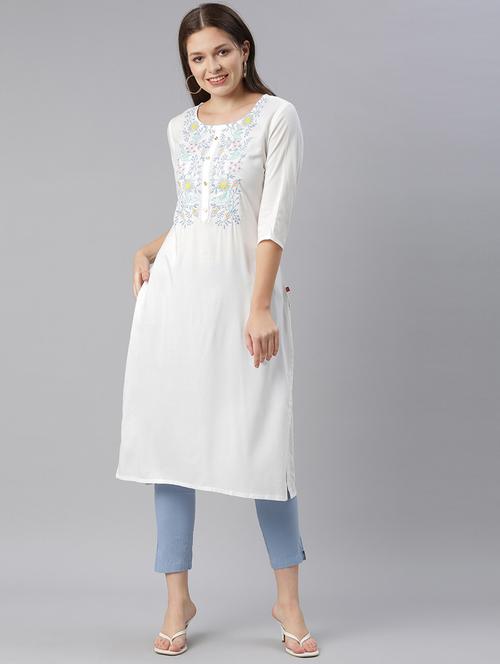 women's straight kurta - 19415326 - Standard Image - 0