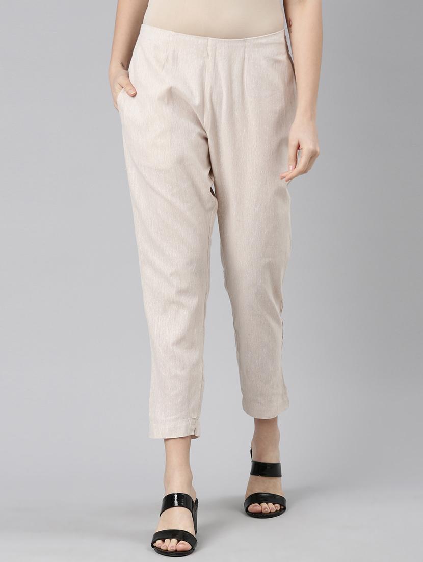 solids cotton tapered pant - 19415582 -  Zoom Image - 0