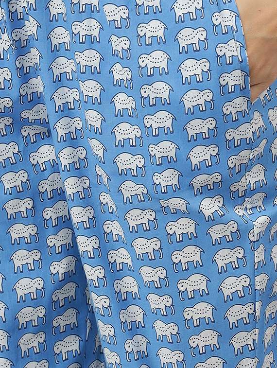 blue pinted pyjama set nightwear - 19416130 -  Standard Image - 4