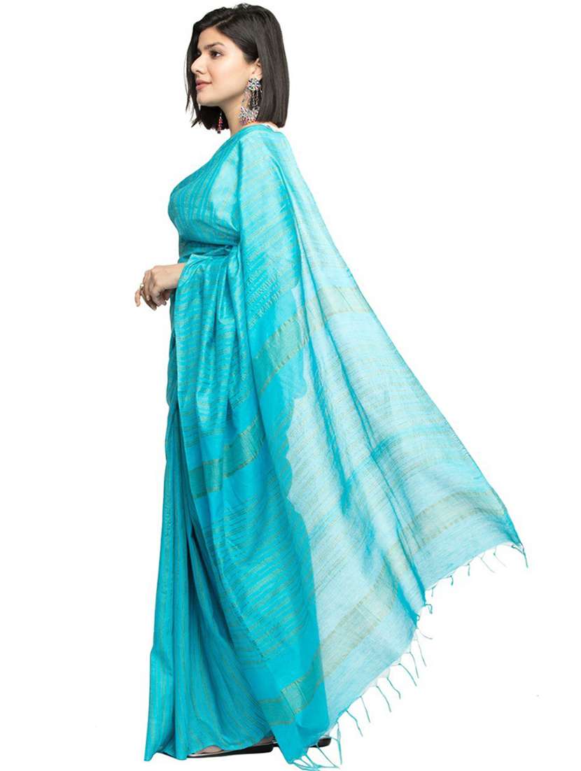 stripes bhagalpuri saree with blouse - 19416726 -  Standard Image - 1