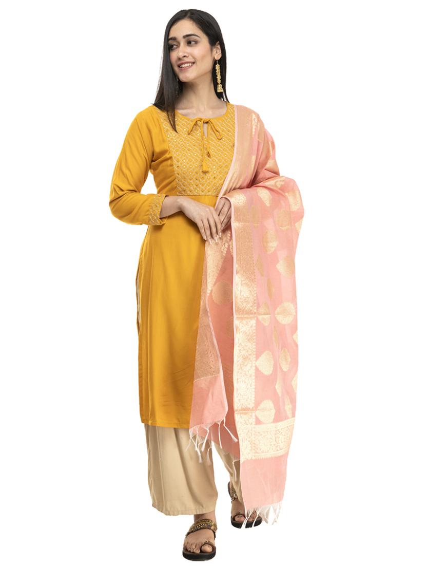 peach self design woven dupatta  - 19417179 -  Standard Image - 1