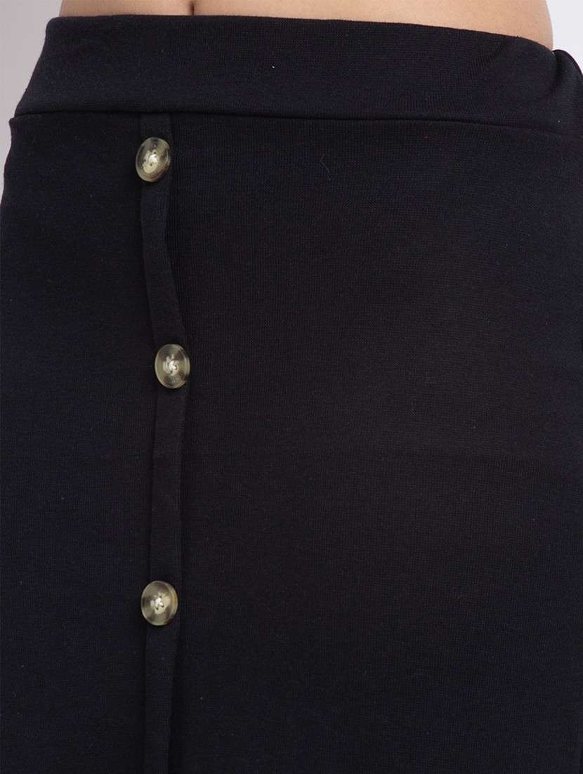 black solid a-line skirt - 19417210 - Standard Image - 4