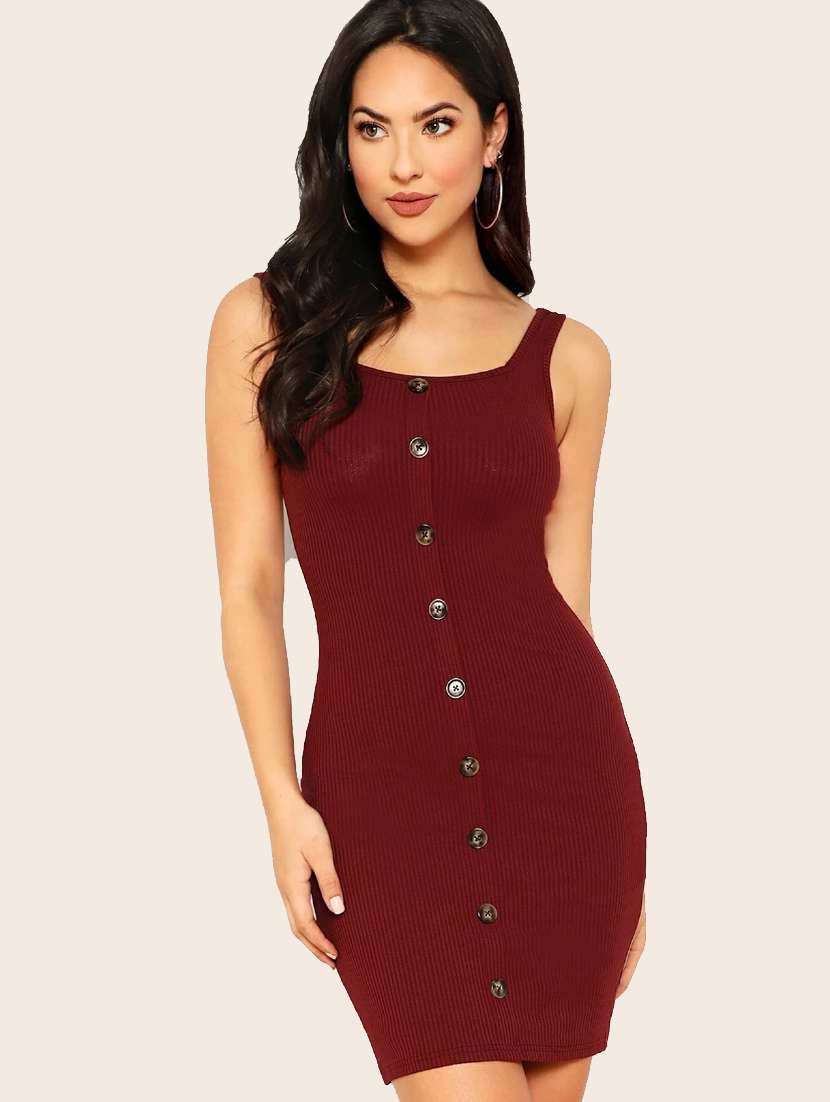 women solid bodycon dress - 19417251 - Zoom Image - 0