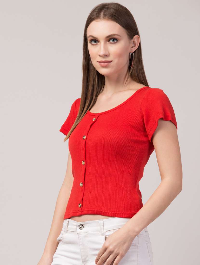 women's straight round neck top - 19417287 -  Standard Image - 1