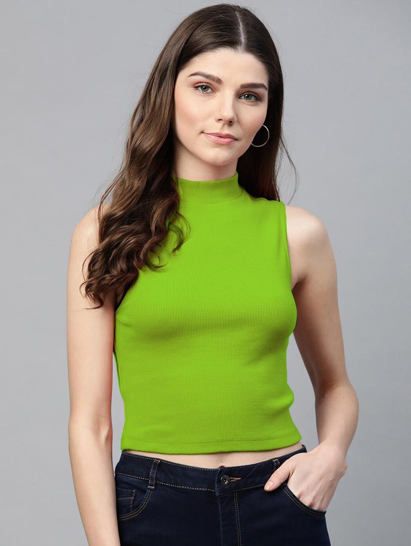 women's crop high neck top - 19417318 -  Zoom Image - 0