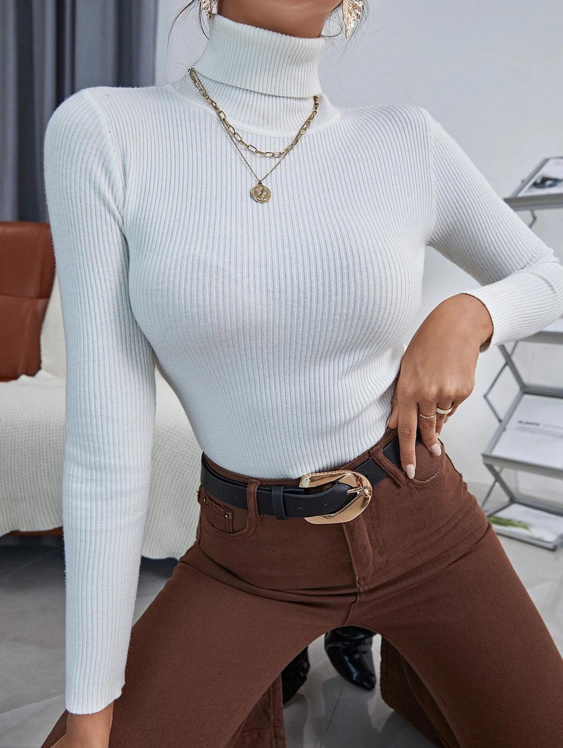 women's straight high neck top - 19417333 - Standard Image - 1