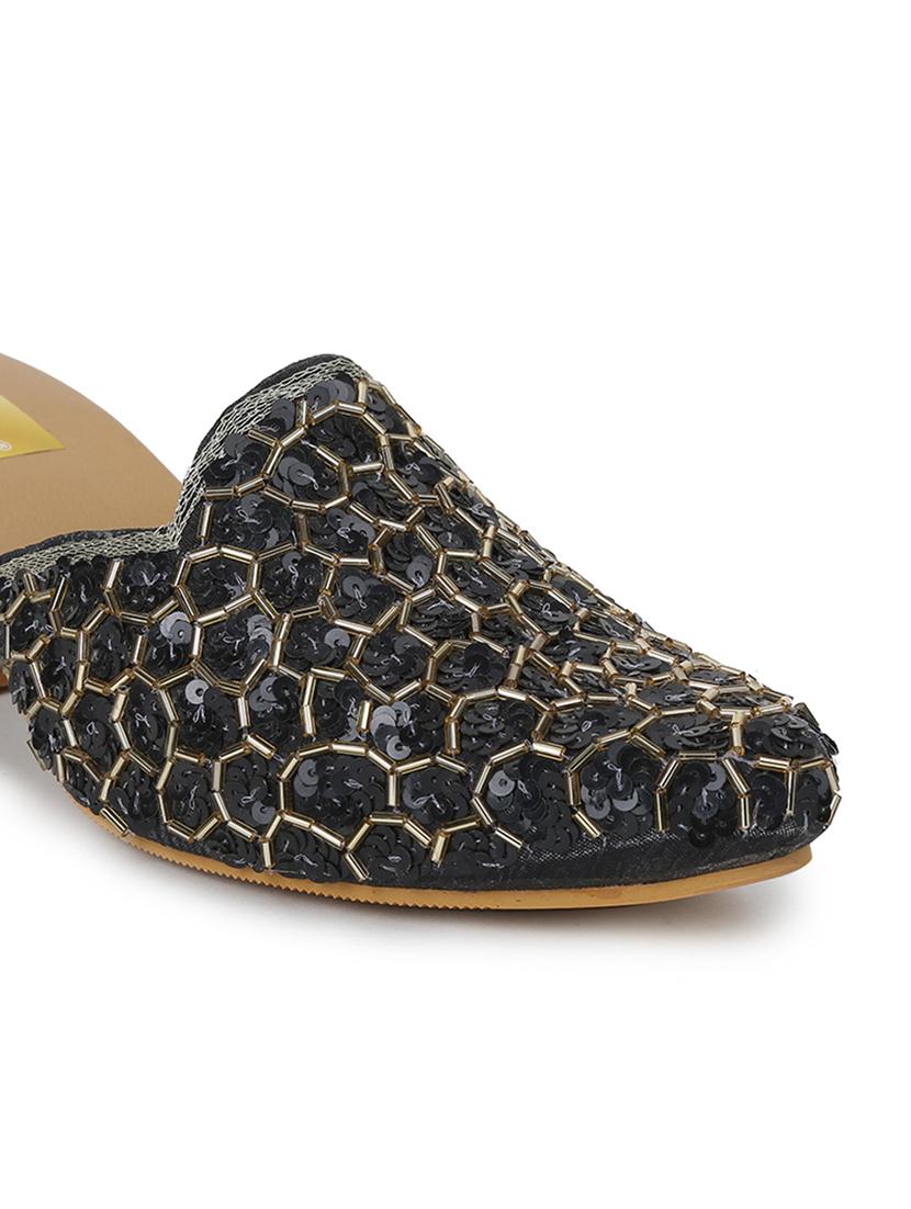 black synthetic mules sandals - 19418217 - Standard Image - 6