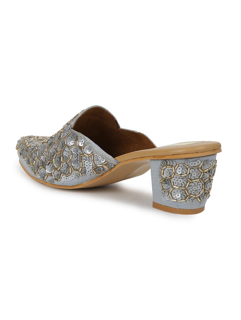grey synthetic mules sandals - 19418219 - Standard Image - 4