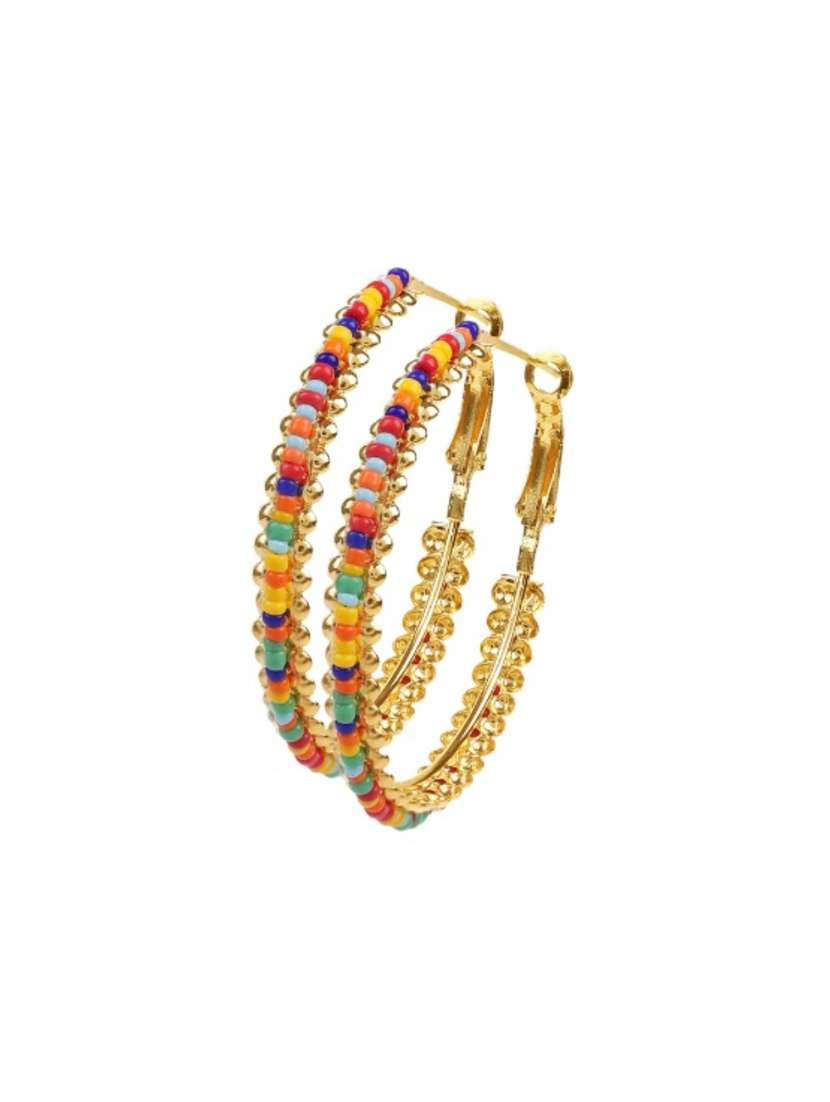 multi colored brass hoop earring - 19418288 -  Standard Image - 1