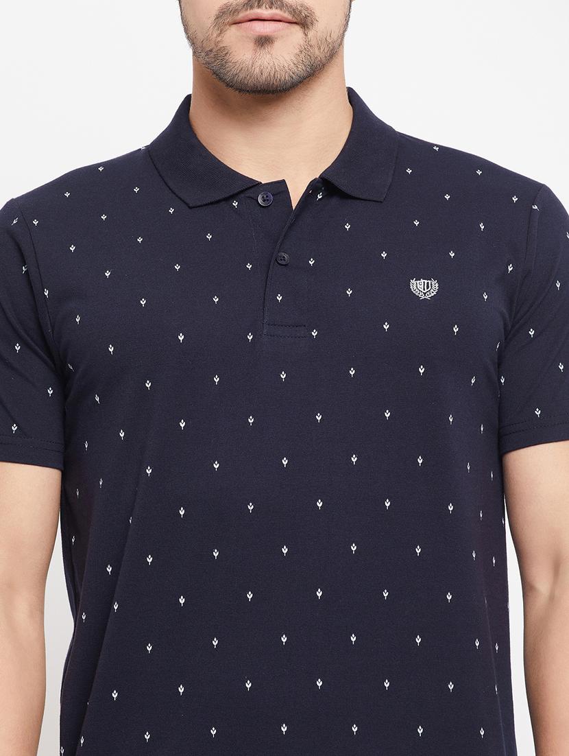 printed cotton blend polo t-shirt - 19420236 - Standard Image - 4