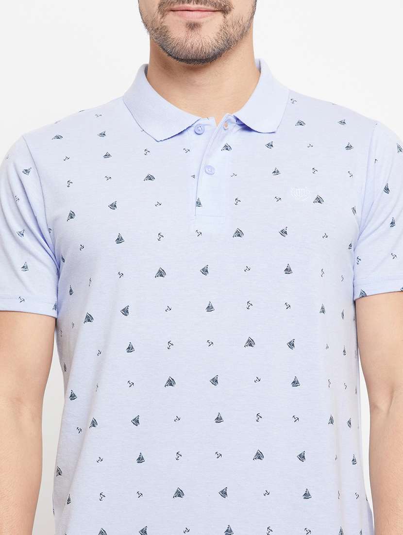 printed cotton blend polo t-shirt  - 19420237 -  Standard Image - 4