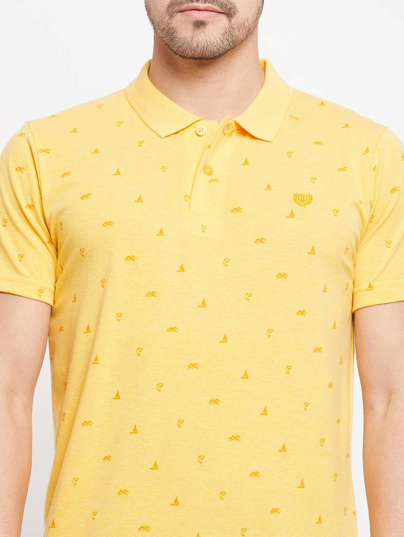printed cotton blend polo t-shirt - 19420239 - Standard Image - 4