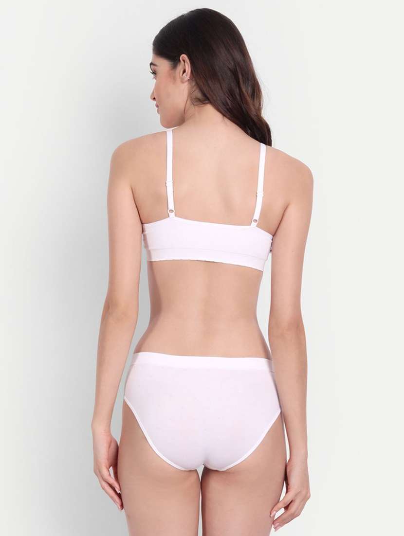white solid bras and panty set - 19420252 -  Standard Image - 1