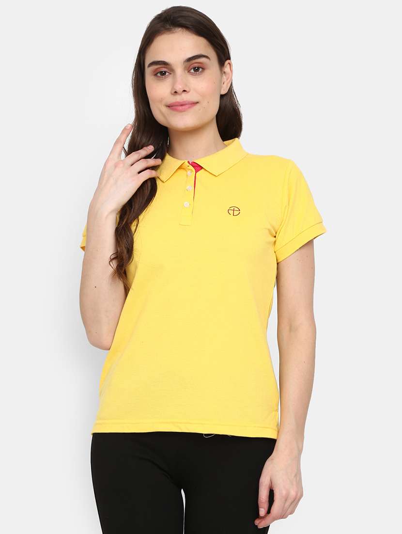 women's plain polo neck t-shirt