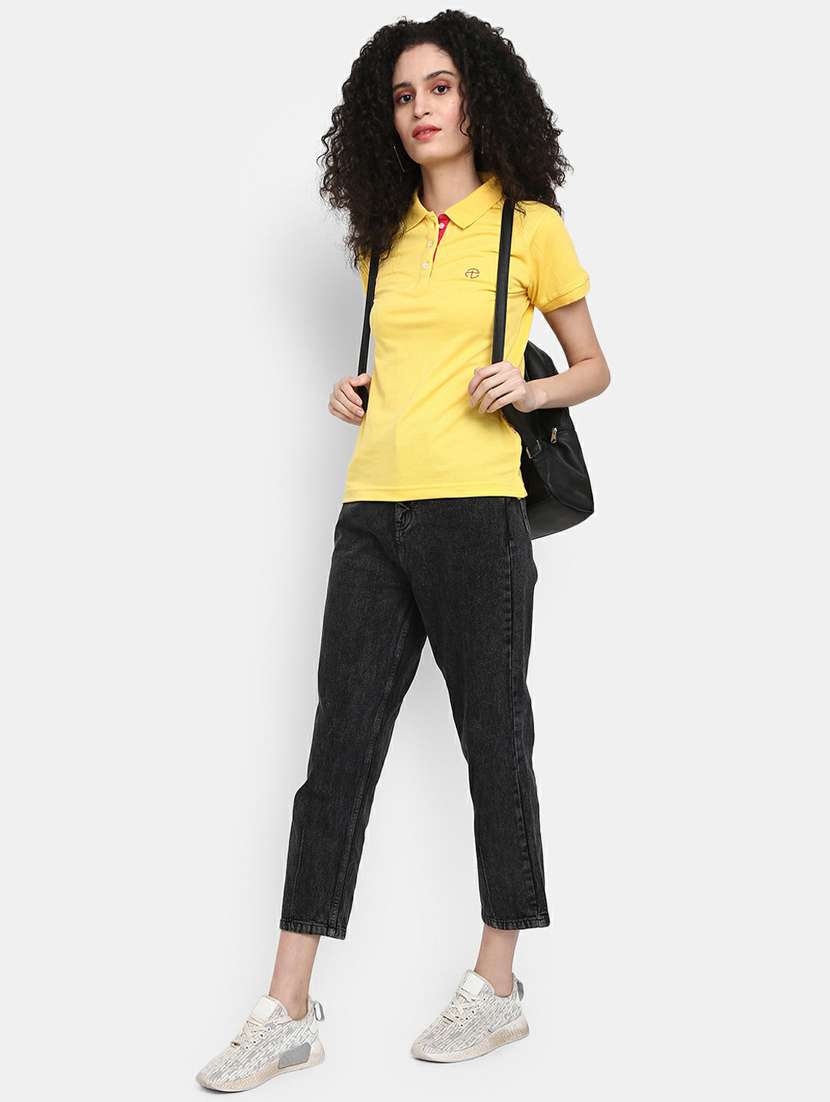 women's plain polo neck t-shirt - 19420697 -  Standard Image - 4