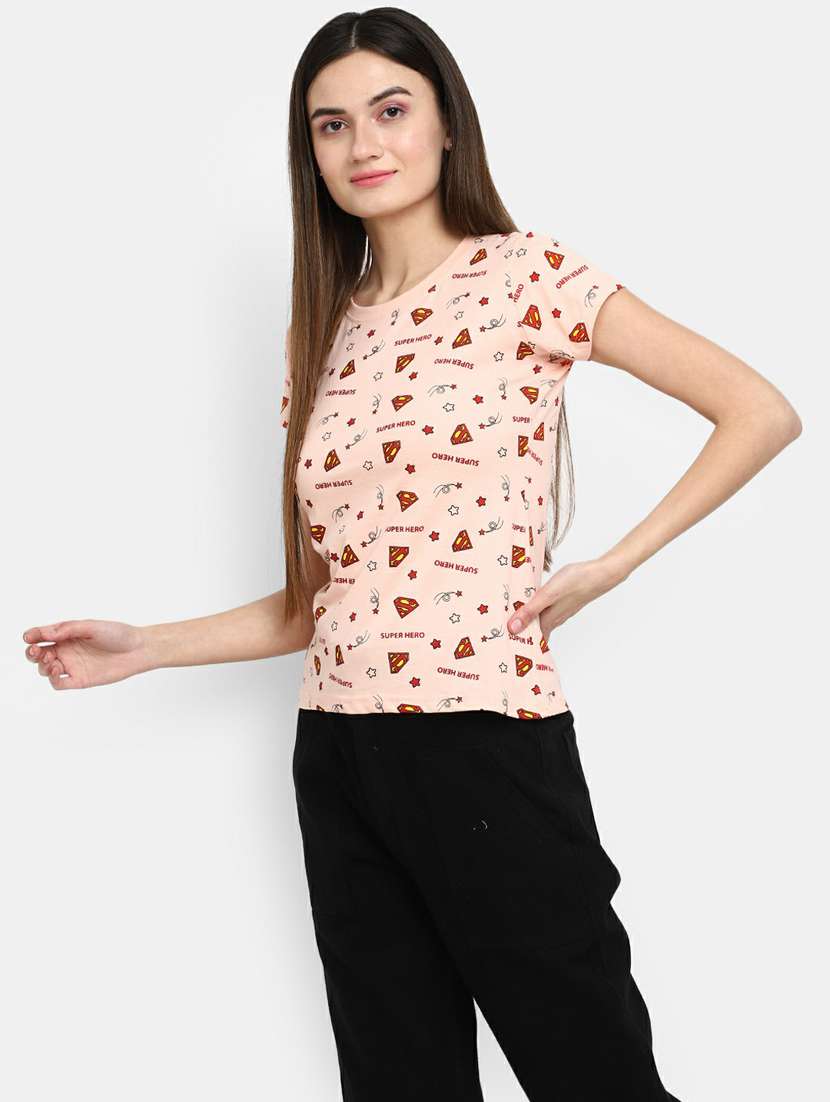 women's all over print round neck t-shirt - 19420704 -  Standard Image - 1
