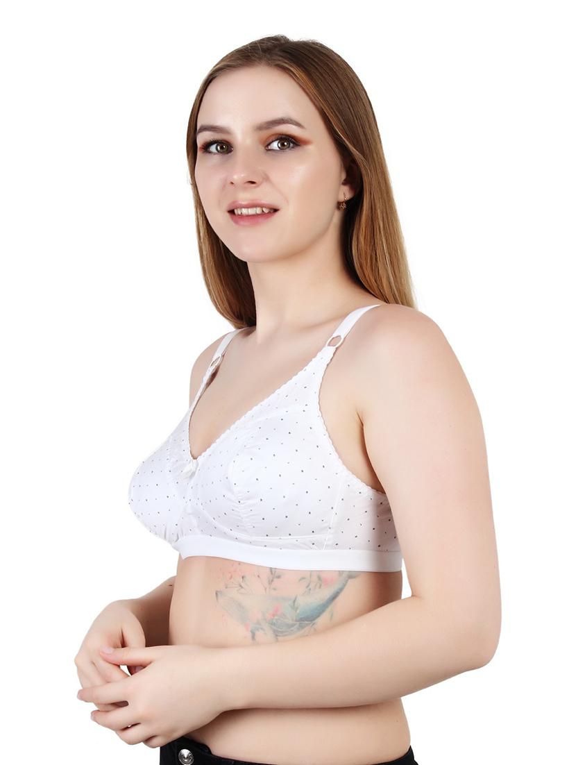 white cotton blend regular bra - 19421149 - Standard Image - 1