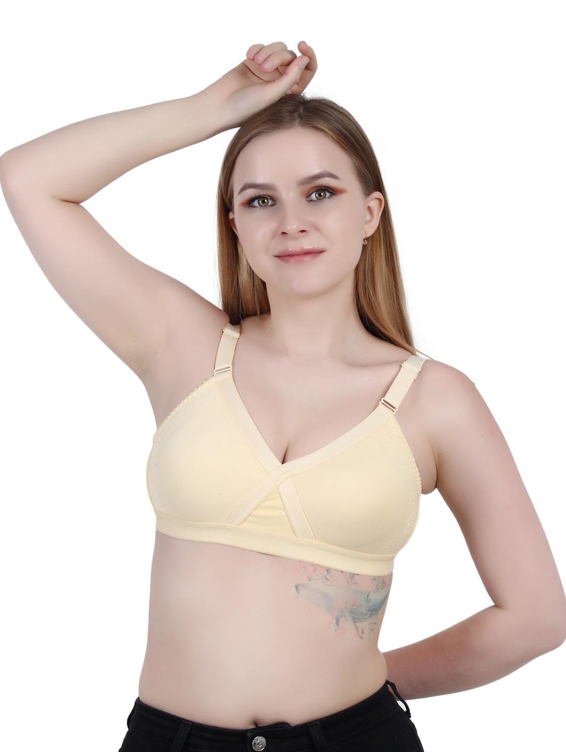 beige cotton blend regular bra - 19421169 - Standard Image - 1