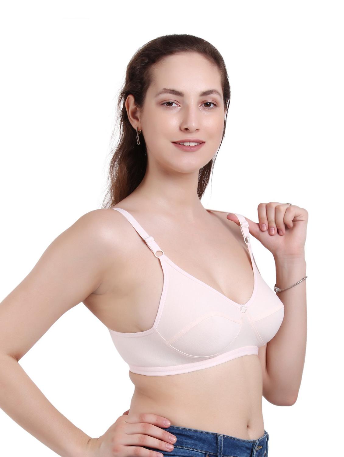 cream cotton blend regular bra - 19421200 - Standard Image - 1